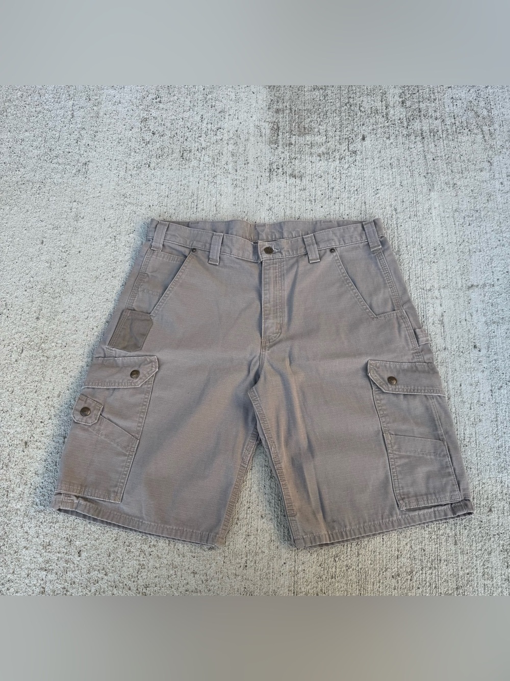 Carhartt Cargo Shorts Men 36 Tan Ripstop Relaxed Fit B357 DES Workwear